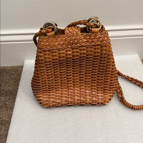 CEM vintage 1990s Woven Tan shoulder bag purse - Picture 3 of 7